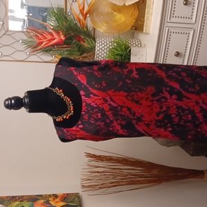 Red & Black Shift Dress